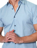 Camisas Para Hombre Bobois Moda Casuales Manga Corta Estampada Algodón B31358 2