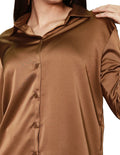 Blusas Camiseras Para Mujer Bobois Moda Casuales Manga Larga N31100 Camello