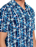 Camisas Para Hombre Bobois Moda Casuales Manga Corta Con Estampado Relaxed Fit Marino B21367
