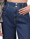 Jeans Para Mujer Bobois Moda Casuales Pierna Ancha Pantalones de Mezclilla Wide Leg Tiro Alto Stone V23110