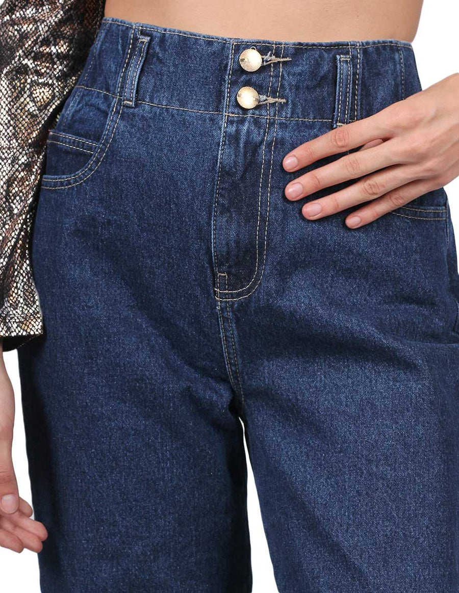 Pantalon De Mezclilla De Tiro Alto Talla 11/30 Jeans De Pierna Ancha Para  Mujer