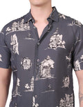 Camisas Para Hombre Bobois Casuales Moda Manga Corta Estampada Relaxed Fit 9 B22368