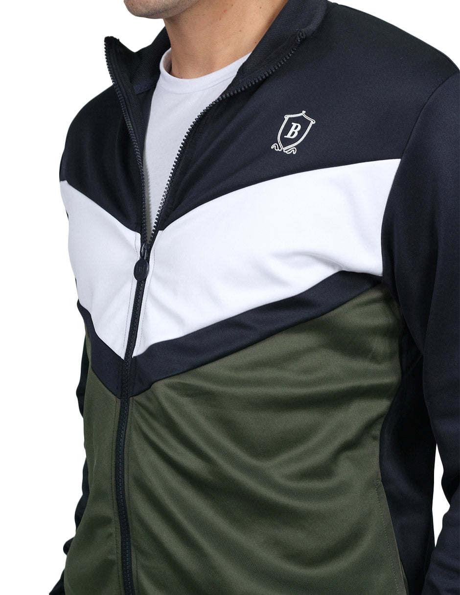 Sudaderas Para Hombre Chamarra Ligera con Cierre Deportiva Olivo C25401