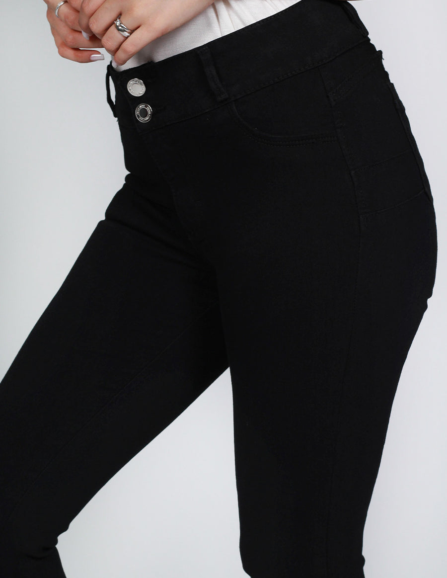 JEANS MUJER MODA CASUALES SKINNY PUM UP NEGRO V13100