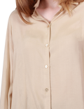 Blusas Para Mujer Bobois Moda Casuales Camisera Básica Lisa Beige N23105