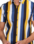 Camisas Para Hombre Bobois Moda Casuales Manga Corta Con Rayas Regular Fit 4 B21360