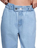 Jeans Mom Fit Para Mujer Bobois Moda Casuales Pantalones de Mezclilla Blench V21107