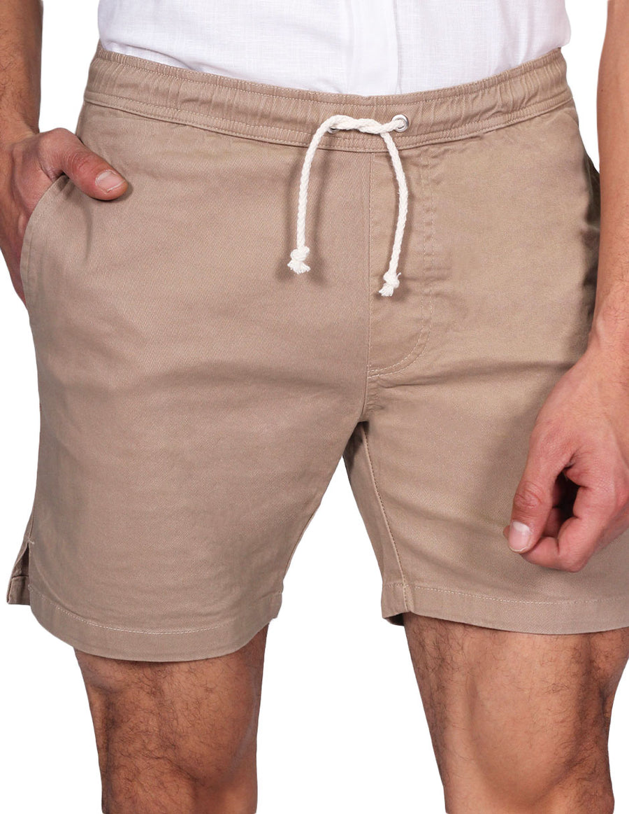 Shorts Para Hombre Bobois Moda Casuales Gabardina Lisos Cortos Basicos Playa Kaki G21151