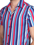 Camisas Para Hombre Bobois Moda Casuales Manga Corta Con Rayas Regular Fit 3 B21360