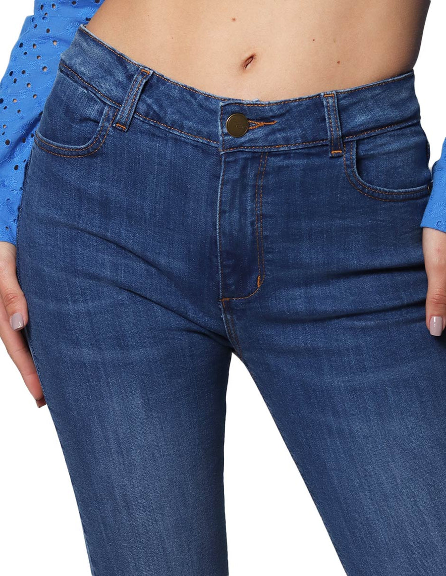 Jeans Para Mujer Bobois Moda Recto Roto Pantalones de Mezclilla