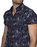 Camisas Para Hombre Bobois Moda Casuales Manga Corta Con Estampado Regular Fit Marino B21359