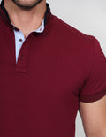 PLAYERAS HOMBRE CASUALES MODA CUELLO MAO CON CARDIGAN VINO A15152