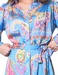 Vestidos Para Mujer Bobois Casual Formal Manga Larga S31105 Azul