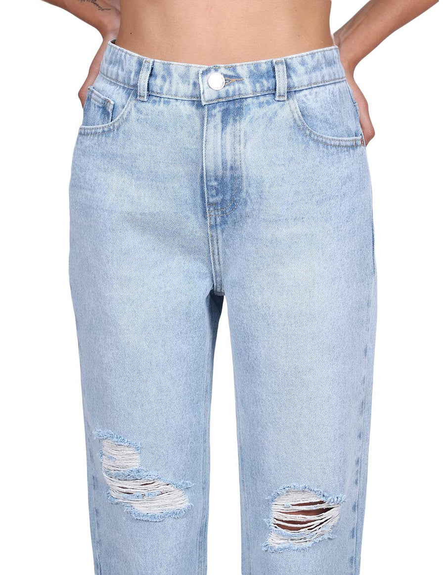 Jeans Para Mujer Bobois Moda Casuales Pantalones de Mezclilla Mom – BOBOIS