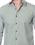 Camisas Para Hombre Bobois Casuales Moda Manga Larga B31313 Verde Slim Fit
