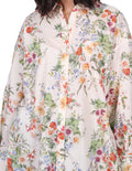 Blusas Para Mujer Bobois Moda Casuales Manga Larga Camisera Estampado Floral Unico N21121
