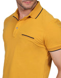 Playeras Polo Para Hombre Lisa Slim Fit Mostaza A21107