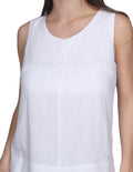 Blusas Para Mujer Bobois Moda Casuales Sin Mangas De Lino Blanco N21117