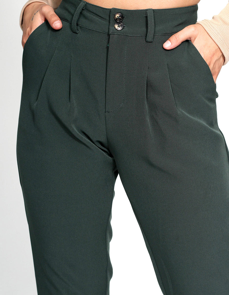 Pantalón pinzas gris - Pantalones - Mujer