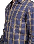 Camisas Para Hombre Bobois Casuales Moda Manga Larga Cuadros Slim Fit Gris B25105