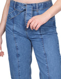 Jeans Para Mujer Bobois Moda Cinturon Pantalones de Mezclilla Unico V21105