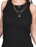 Blusas Para Mujer Bobois Moda Casuales Camiseta Cuello Redondo Sin Mangas Negro N21104