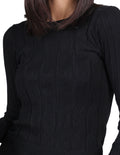 Sueters Para Mujer Bobois Moda Casuales Cuello Redondo Tejido Invierno Negro O23211