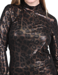 Blusas Para Mujer Moda Manga Larga Animal Print Cobre N23139