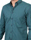 Camisas Para Hombre Moda Manga Larga B25225 Verde