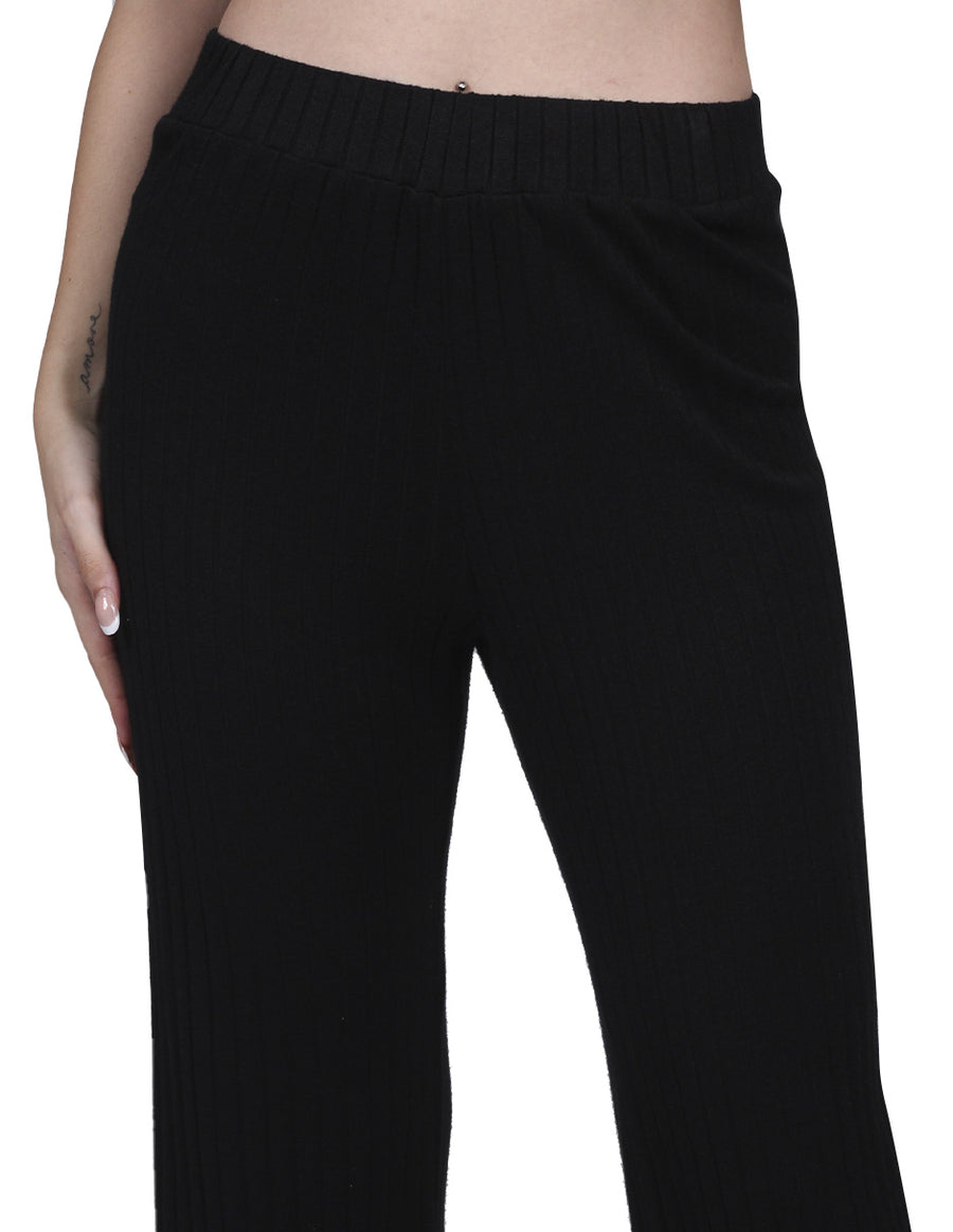 Pantalones Para Dama Bobois Moda Casuales Tejidos  Negro W23110