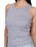 Blusas Para Mujer Bobois Moda Casuales Camiseta Cuello Redondo Sin Mangas Gris N21104