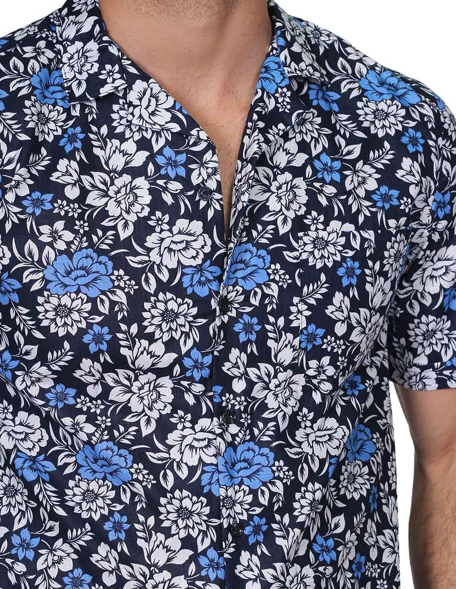 Camisas Para Hombre Bobois Moda Casuales Manga Corta Playa Estampada Hawaiana Tipo Lino Relaxed Fit 2 B21383