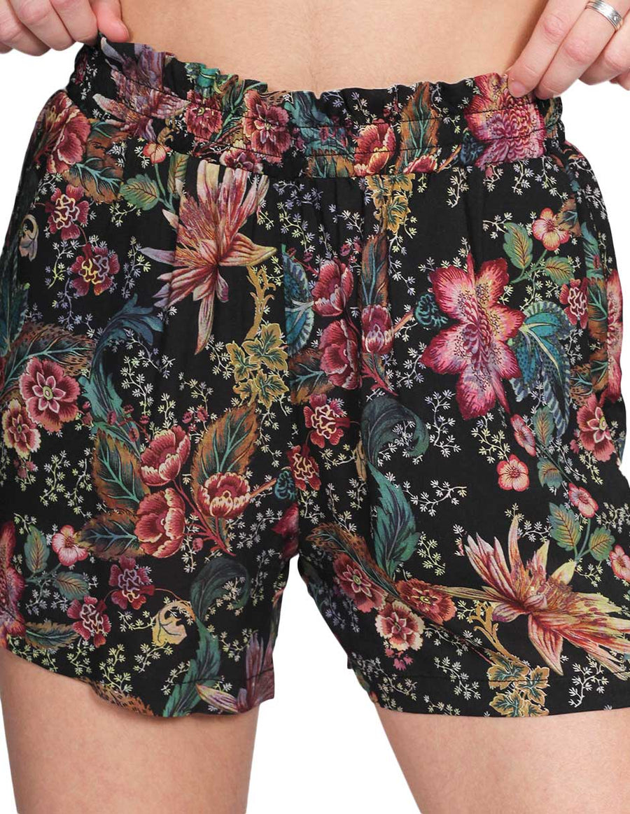 Shorts Para Mujer Casuales Estampado De Flores Flojo Unico –