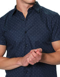 Camisas Para Hombre Bobois Moda Casuales Manga Corta Estampada Algodón Slim Fit B31356 4