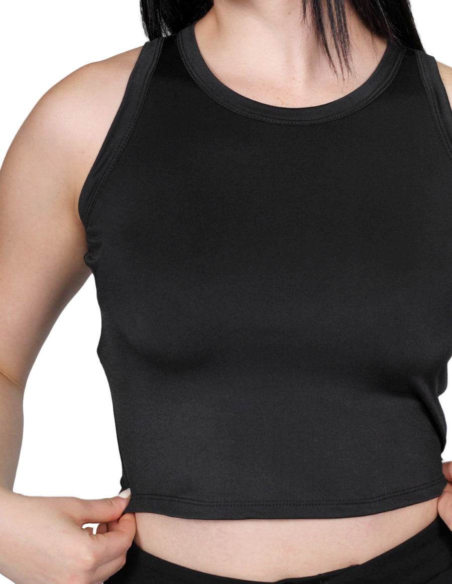 Blusas Para Mujer Bobois Moda Casuales Tipo Crop Top Basico Negro N21106