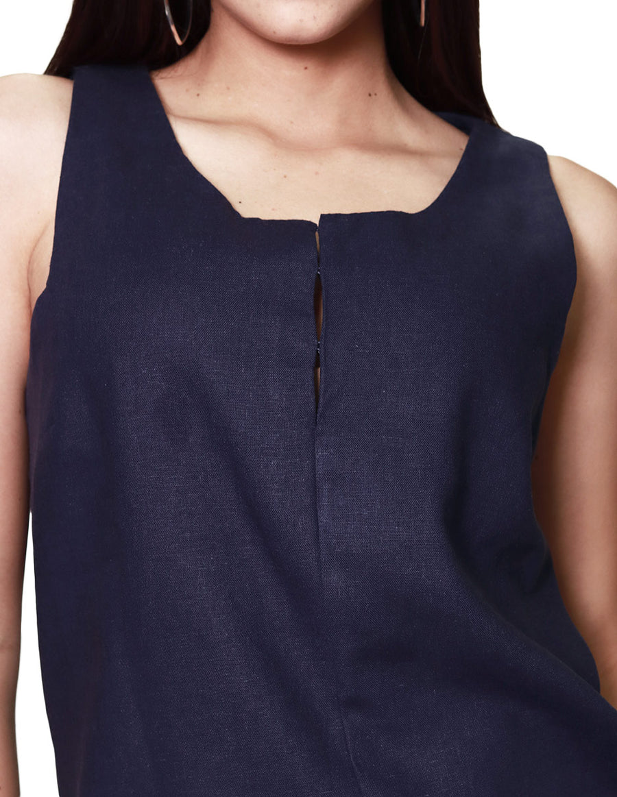 Blusas Para Mujer Bobois Moda Casuales Lino N31135 Marino