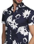 Camisas Para Hombre Bobois Moda Casuales Manga Corta Estampado Flores Playa Regular Fit 2 B21358