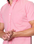 Camisas Para Hombre Bobois Moda Casuales Manga Corta Lisa Regular Fit B31250 Coral