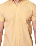 Camisas Para Hombre Manga Corta Lisa Regular Fit B31250 Amarillo