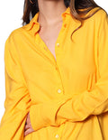 Blusas Camiseras Para Mujer Bobois Moda Casuales Manga Larga N31104 Amarillo