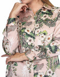 Blusas Para Mujer Bobois Moda Casuales Manga Larga Camisera Estampado Floral Nude N21123