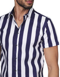 Camisas Para Hombre Bobois Moda Casuales Manga Corta Con Rayas Regular Fit 2 B21360