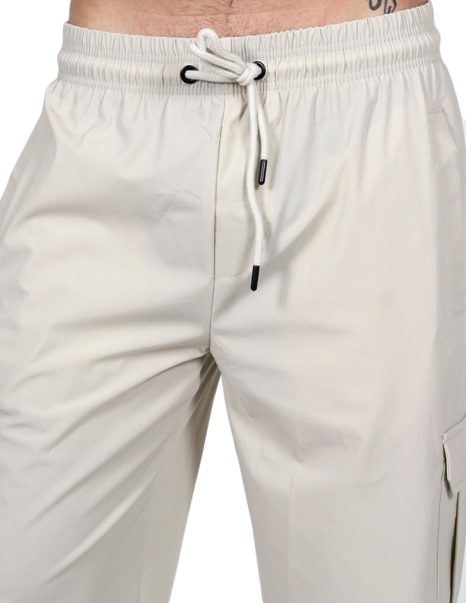 Pantalones Para Hombre Tipo Jogger Stretch G25121 Beige