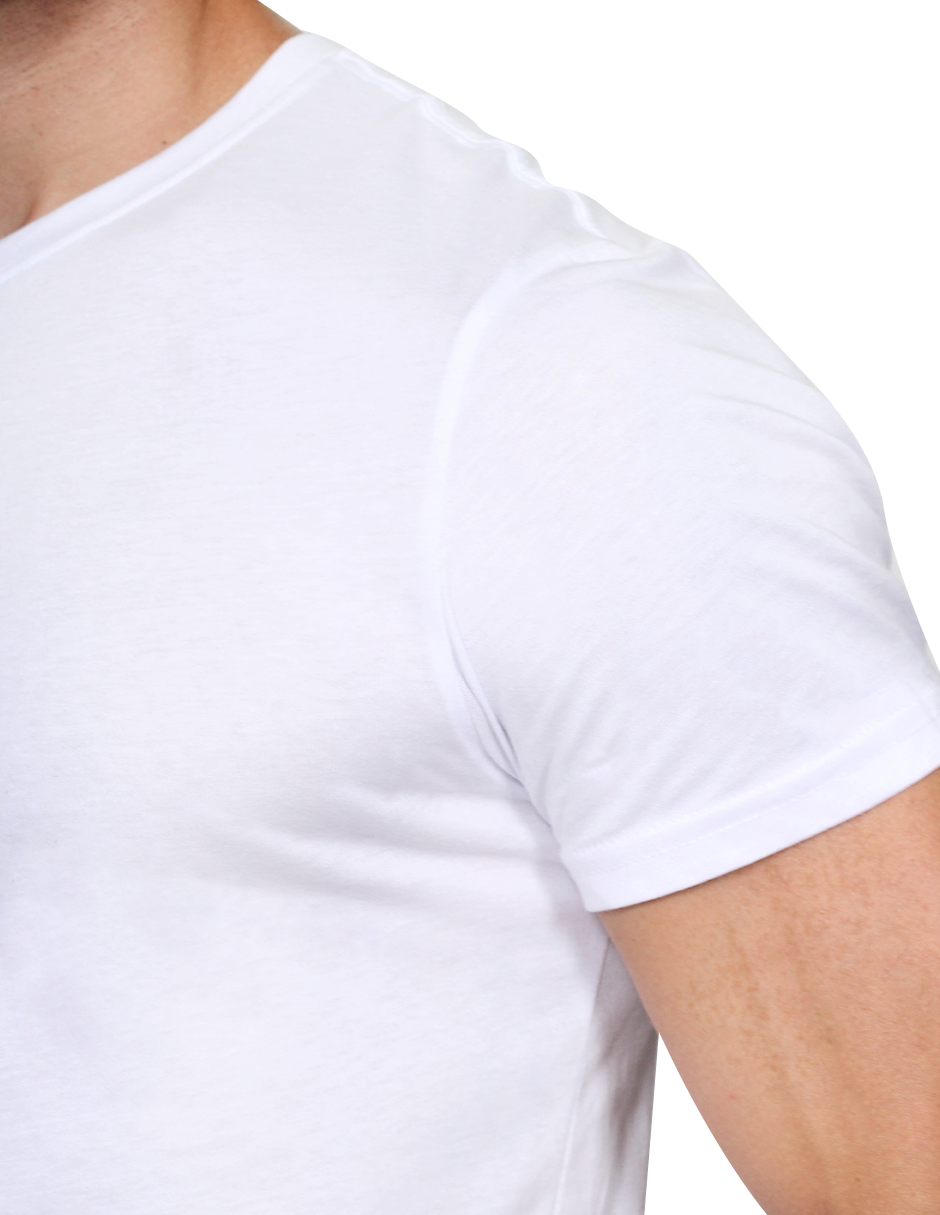 Playeras Para Hombre Cuello Redondo Basica APCR Blanco