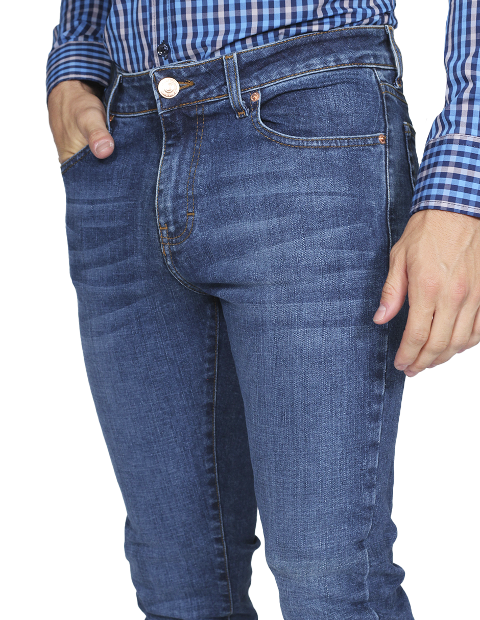 Jeans Para Hombre Mezclilla Slim Fit JSLIM Stone