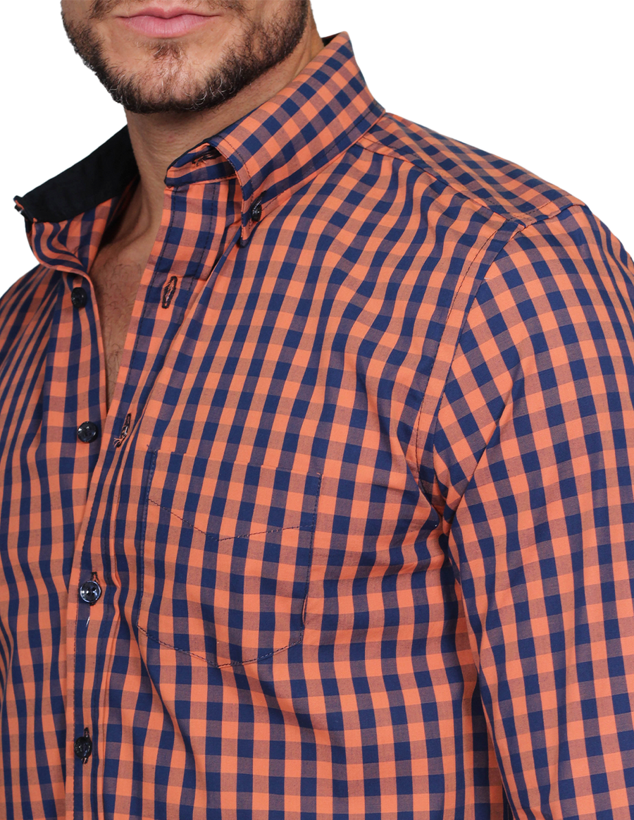 Camisas Para Hombre Bobois Casuales Moda Manga Larga Cuadros Regular Fit Chedron B15216