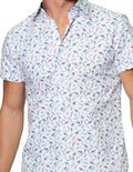 Camisas Para Hombre Bobois Moda Casuales Manga Corta Estampada Algodón B31358 4