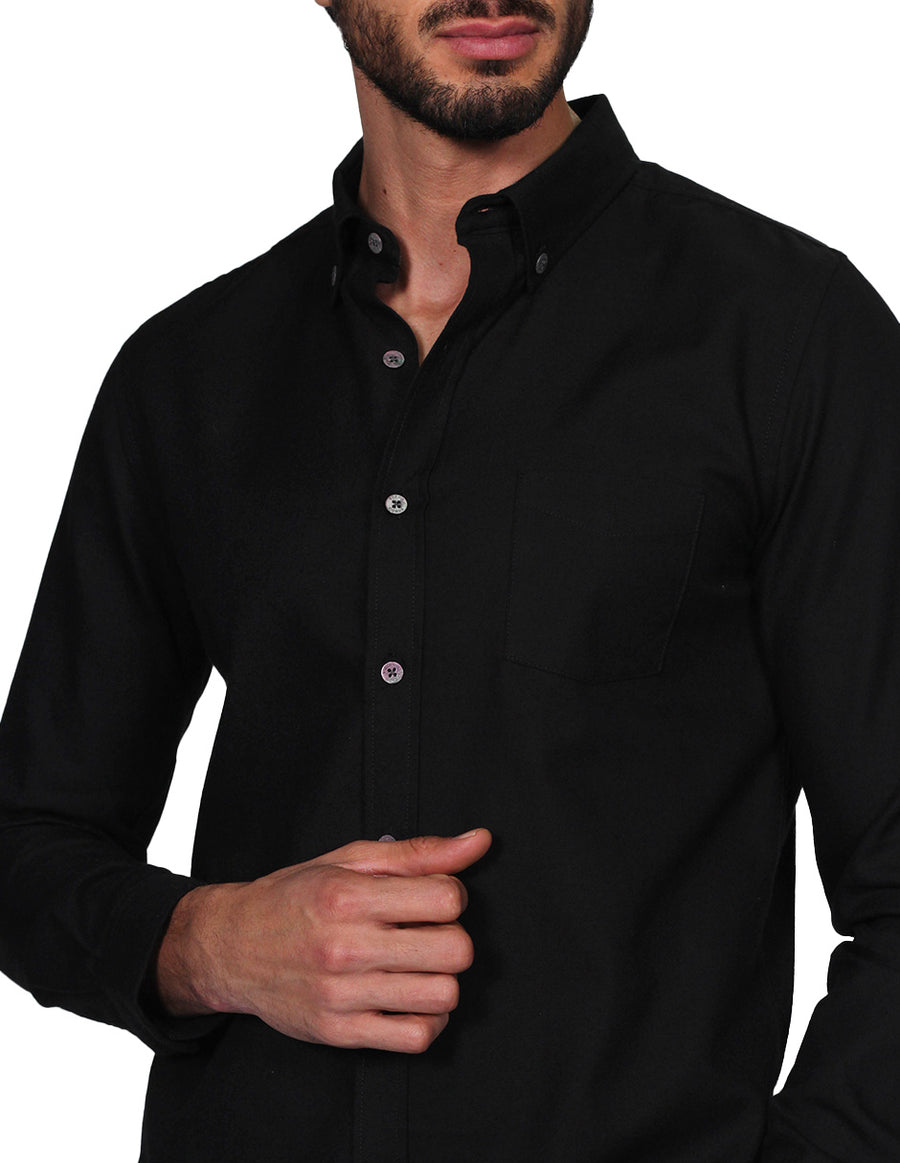 Camisas Para Hombre Bobois Casuales Moda Manga Larga Slim Fit Negro BP –  BOBOIS